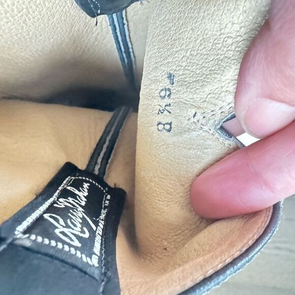 LARRY MAHAN Women’s 6.5B Black Leather Cowgirl Western Boots Handcrafted in USA - Picture 13 of 16